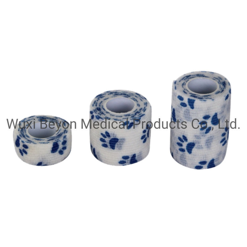 Sports OEM Cohesive Bandage Paw Prints Cohesive Elastic Animal Healthcare Flexible