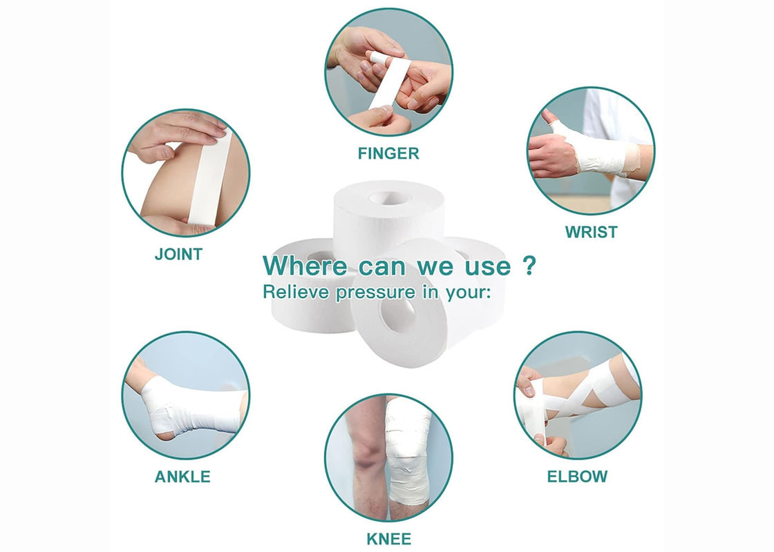 Football Knee Ankle Protection Cotton Athletic Tape Adhesive Strong Water Resistant