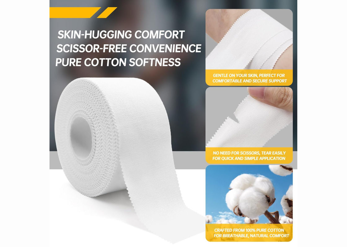 Football Knee Ankle Protection Cotton Athletic Tape Adhesive Strong Water Resistant